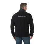 Kahuzi Recycled Sherpa Fleece Full Zip Jacket for Men Embroidery - Black/Black - Back On Model
