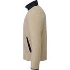 Kahuzi Recycled Sherpa Fleece Full Zip Jacket for Men Embroidery - Desert Khaki/Black - Left Side