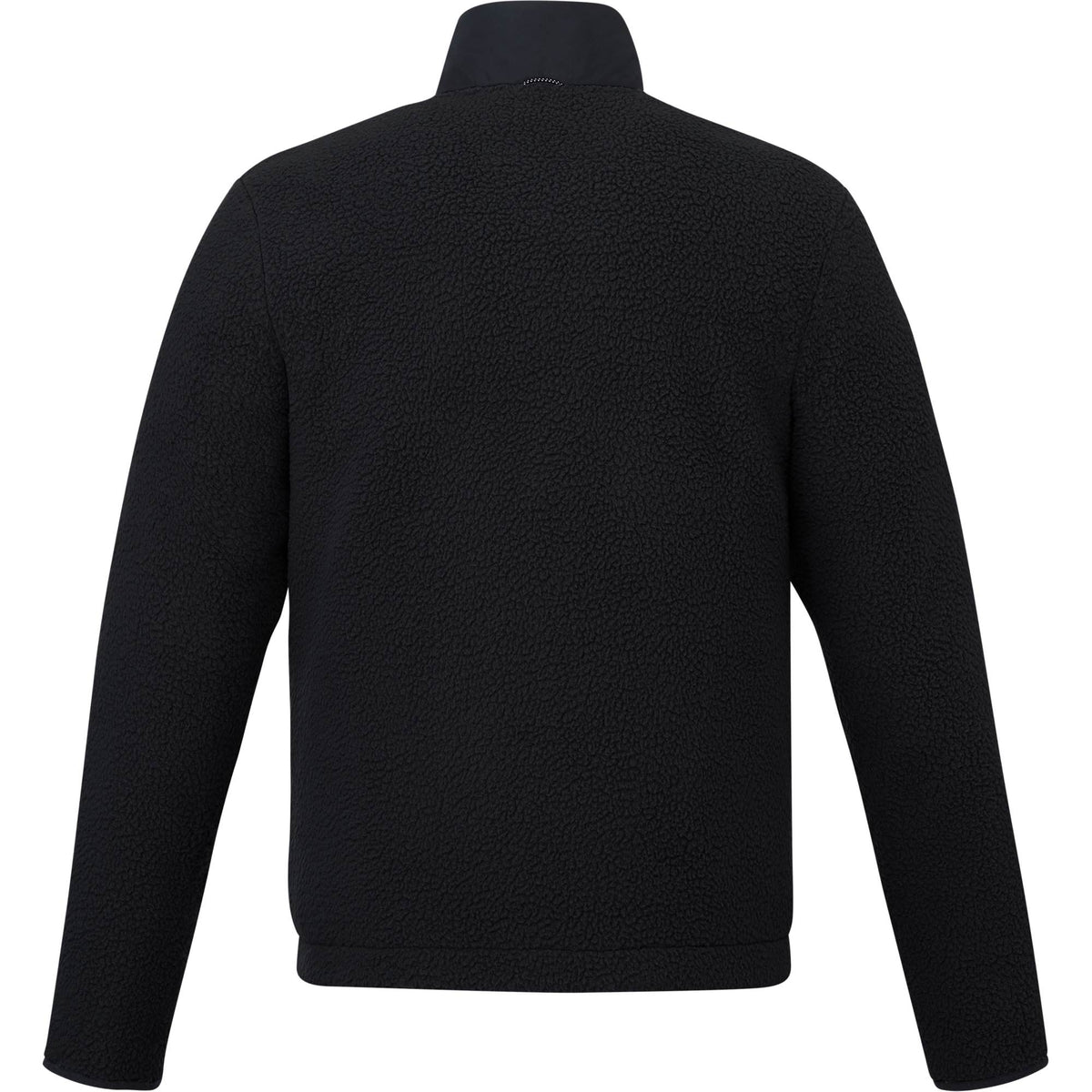 Kahuzi Recycled Sherpa Fleece Full Zip Jacket for Men Transfer - Black/Black - Back