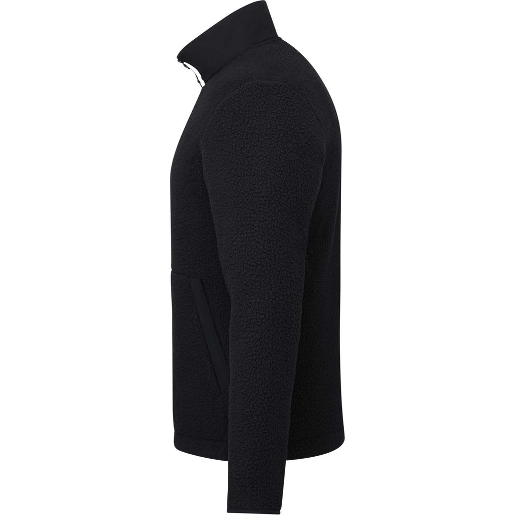 Kahuzi Recycled Sherpa Fleece Full Zip Jacket for Men Transfer - Black/Black - Left Side