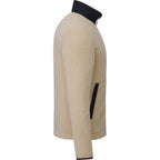 Kahuzi Recycled Sherpa Fleece Full Zip Jacket for Men Transfer - Desert Khaki/Black - Right Side