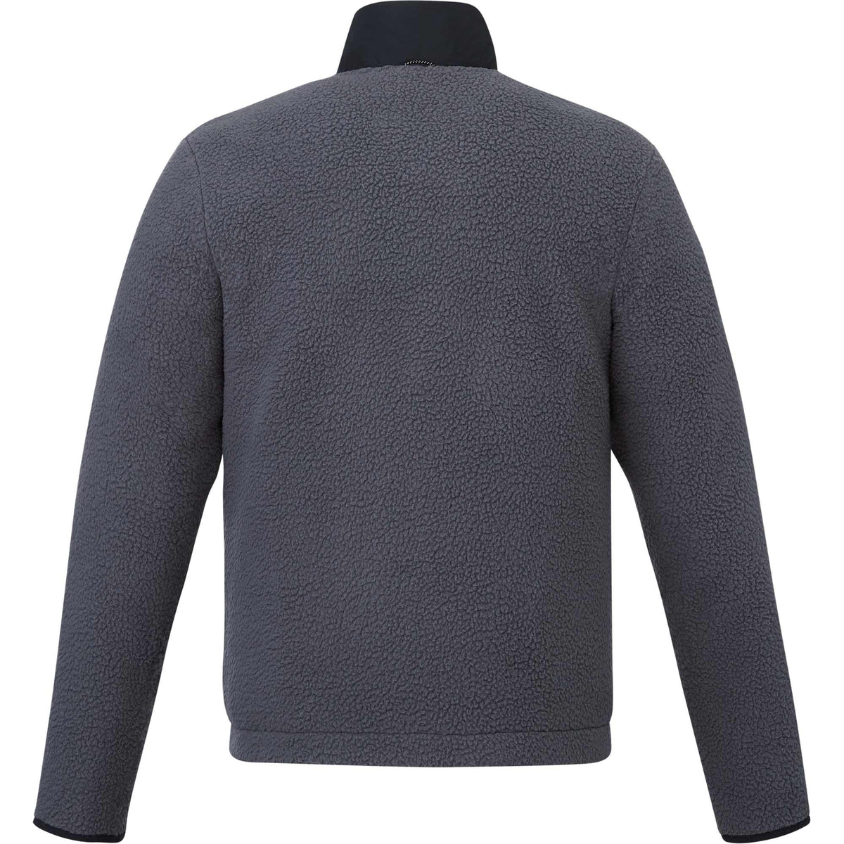 Kahuzi Recycled Sherpa Fleece Full Zip Jacket for Men Transfer - Grey Storm/Black - Back