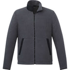 Kahuzi Recycled Sherpa Fleece Full Zip Jacket for Men Transfer - Grey Storm/Black - Front
