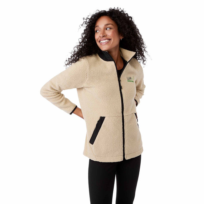 Kahuzi Recycled Sherpa Fleece Full Zip Jacket for Women Embroidery