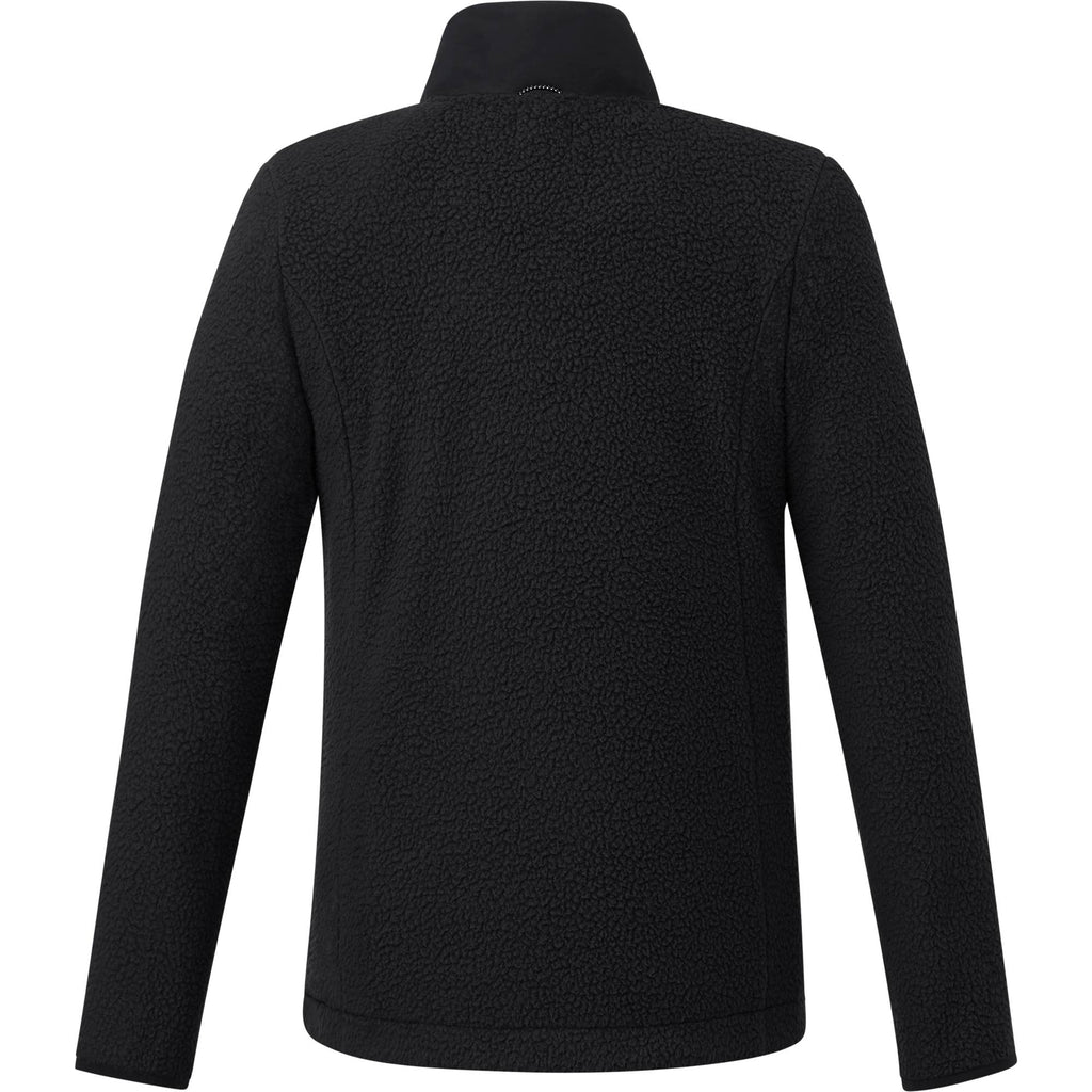 Kahuzi Recycled Sherpa Fleece Full Zip Jacket for Women Transfer - Black/Black - Back