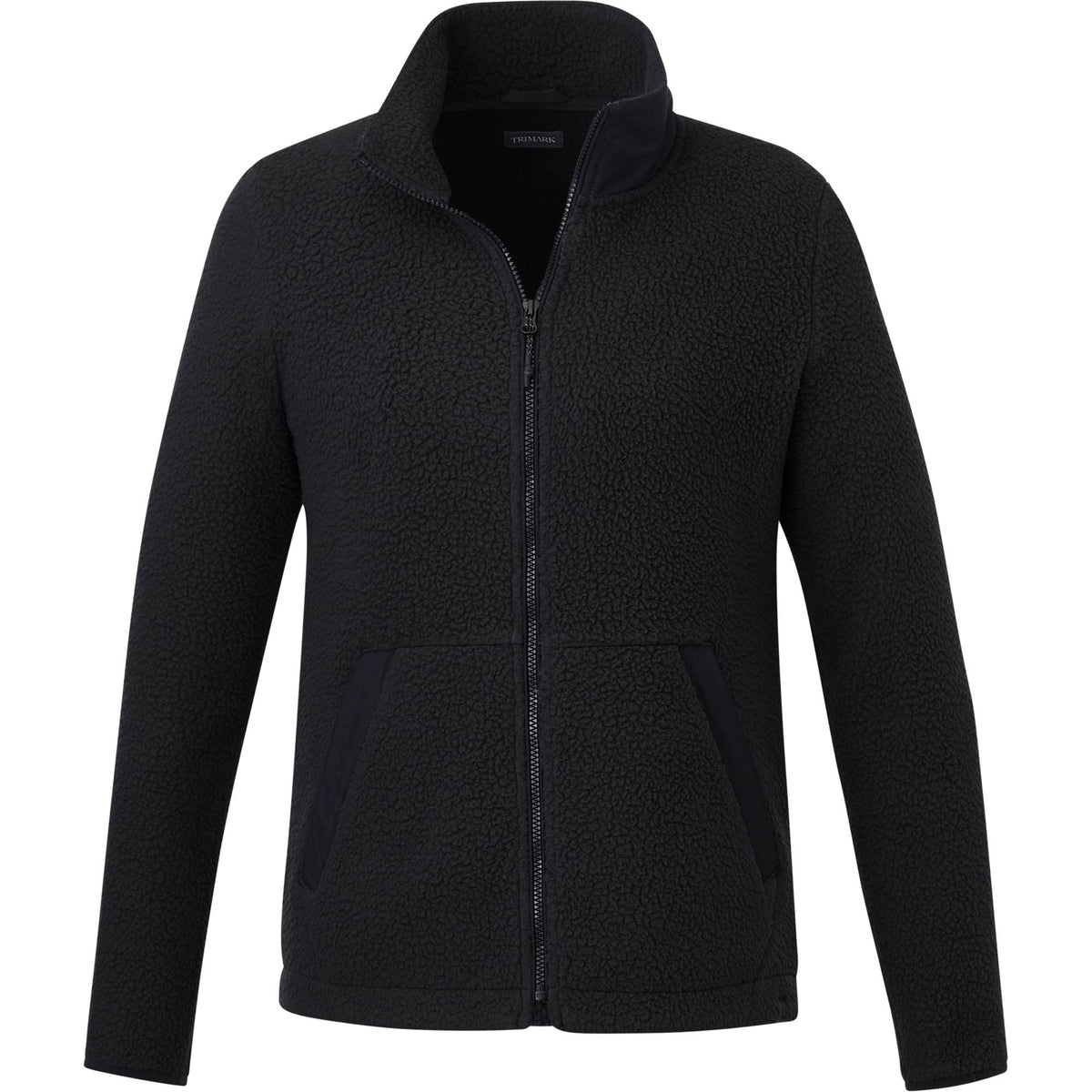 Kahuzi Recycled Sherpa Fleece Full Zip Jacket for Women Transfer - Black/Black - Front