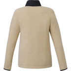 Kahuzi Recycled Sherpa Fleece Full Zip Jacket for Women Transfer - Desert Khaki/Black - Back