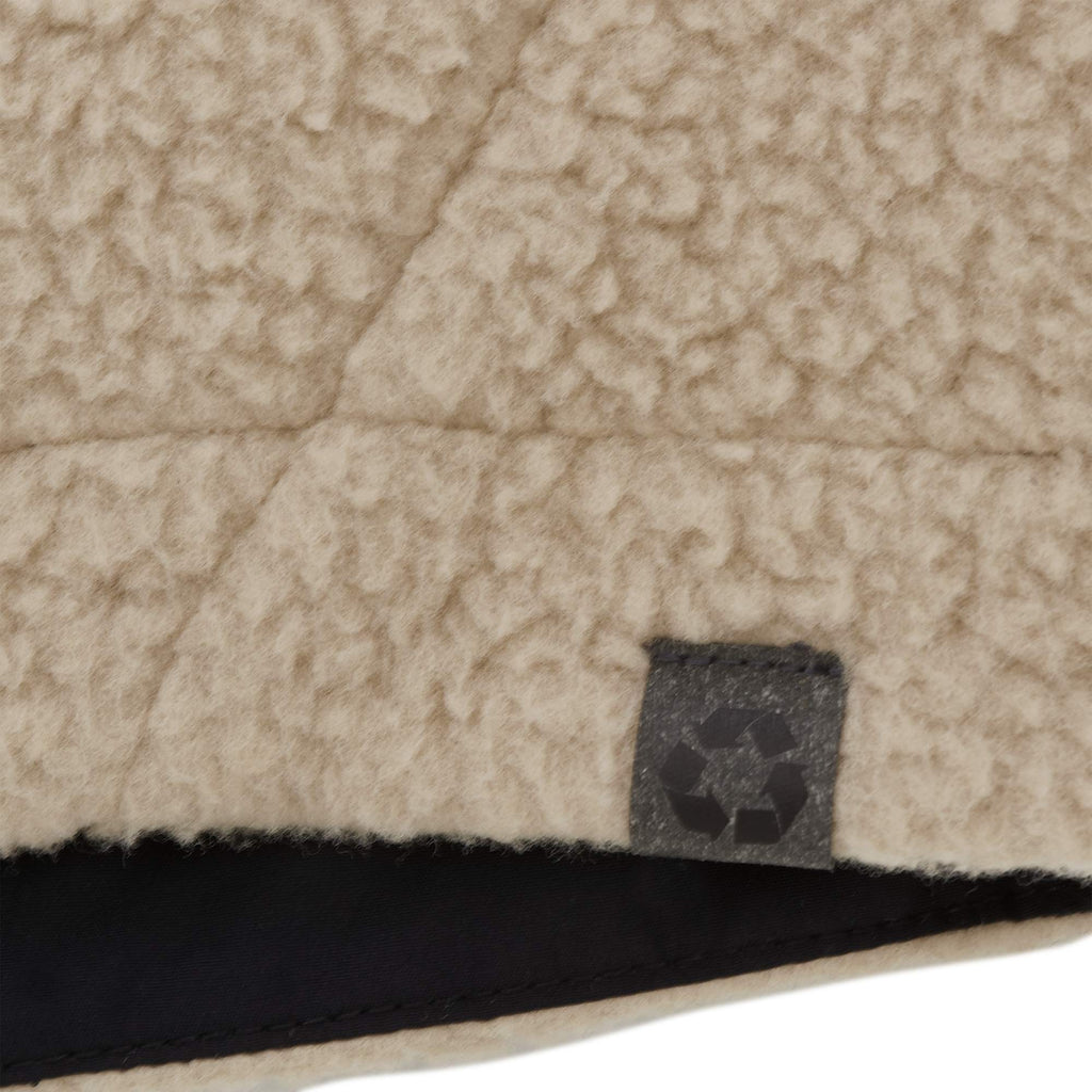 Kahuzi Recycled Sherpa Fleece Full Zip Jacket for Women Transfer - Desert Khaki/Black - Detail 4
