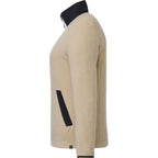 Kahuzi Recycled Sherpa Fleece Full Zip Jacket for Women Transfer - Desert Khaki/Black - Left Side