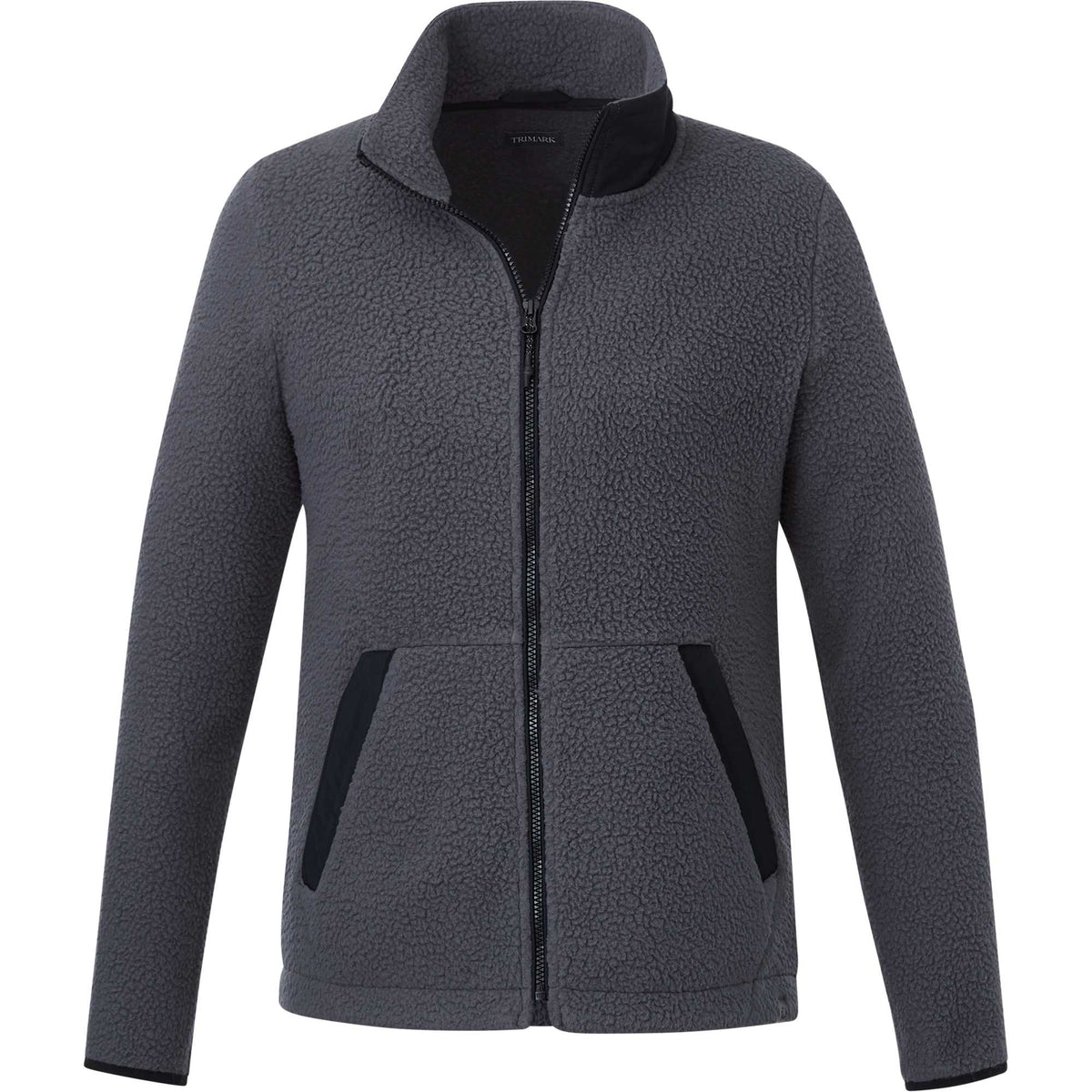 Kahuzi Recycled Sherpa Fleece Full Zip Jacket for Women Transfer - Grey Storm/Black - Front