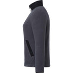 Kahuzi Recycled Sherpa Fleece Full Zip Jacket for Women Transfer - Grey Storm/Black - Left Side