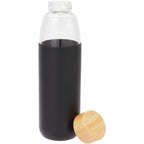 Kai Glass Water Bottle with Silicone Sleeve, 18 oz - Black - Detail