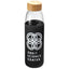Kai Glass Water Bottle with Silicone Sleeve, 18 oz Laser Engraving - Black - Front