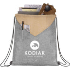 Kai PolyCanvas Drawstring Bag with Slash Pocket Full Color - Gray - Photo