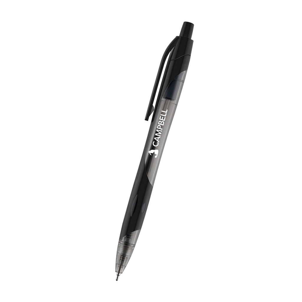 Kai Sleek Write Pen in Recycled ABS, Two-Tone - Black with Black - Silk Screen