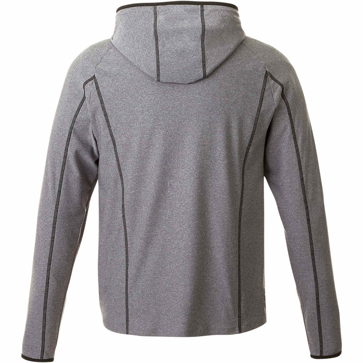 Kaiser Stretch Knit Full Zip Hoodie for Men Transfer - Medium Heather Grey - Back Flat