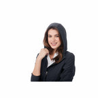 Kaiser Stretch Knit Full Zip Hoodie for Women Transfer - Black Smoke Heather - On Model