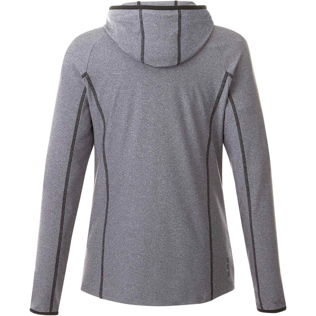 Kaiser Stretch Knit Full Zip Hoodie for Women Transfer - Medium Heather Grey - Back Flat