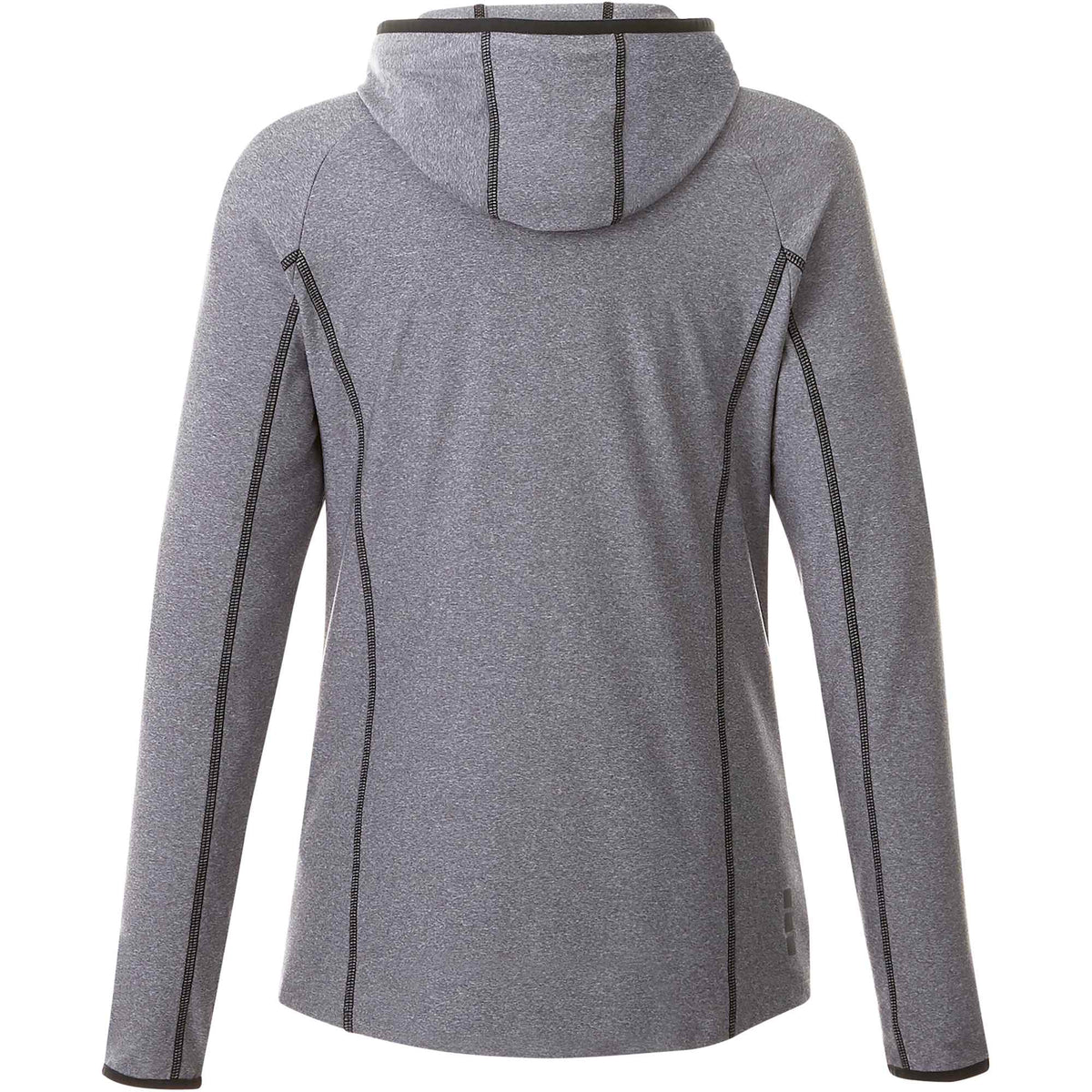 Kaiser Stretch Knit Full Zip Hoodie for Women Transfer - Medium Heather Grey - Back Flat