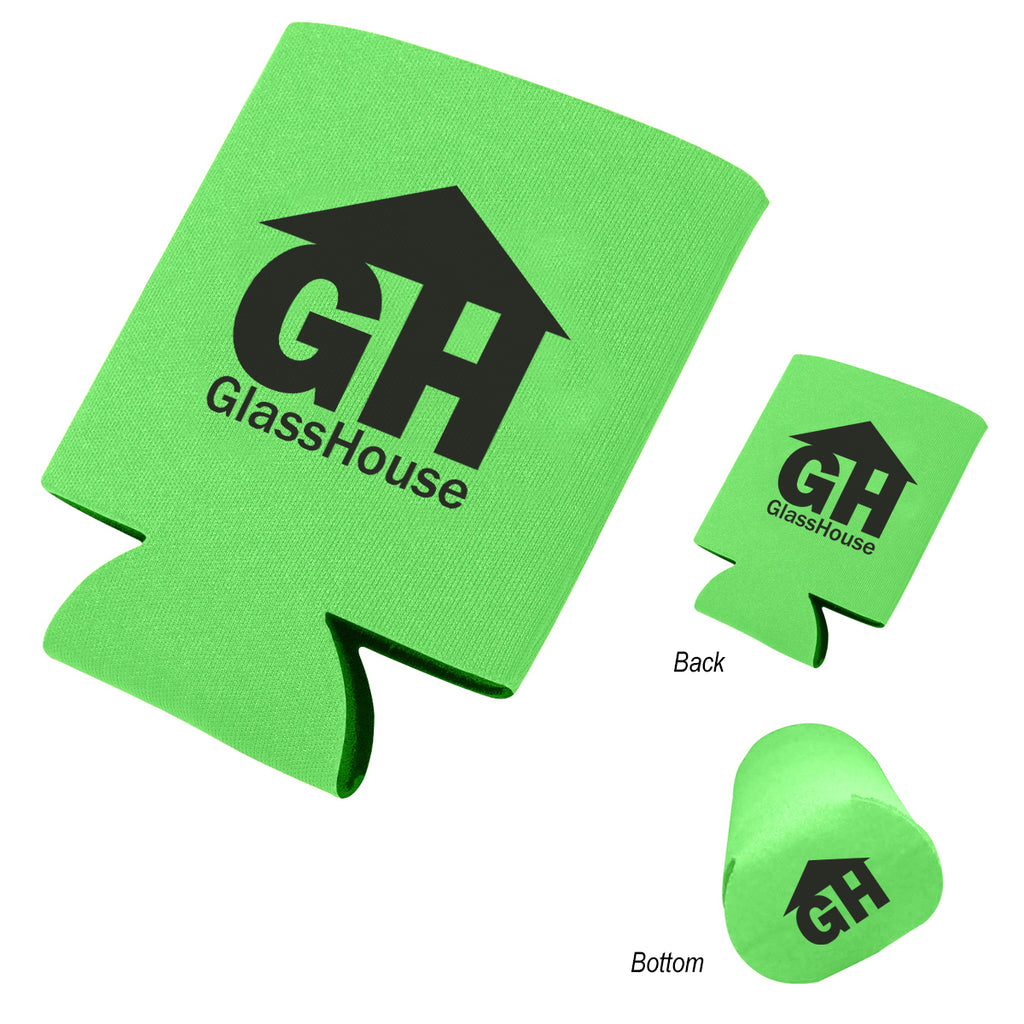 Kan-Tastic Can Cooler with Three Print Areas - Lime Green - Silk Screen