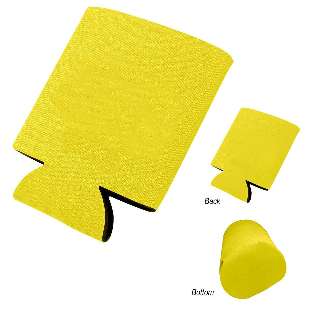Kan-Tastic Can Cooler with Three Print Areas - Yellow - Blank