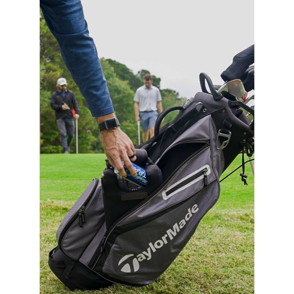 Kanga Hideaway Golf Bag Cooler for 6 Cans Transfer - Black/Gray - Front Lifestyle 3