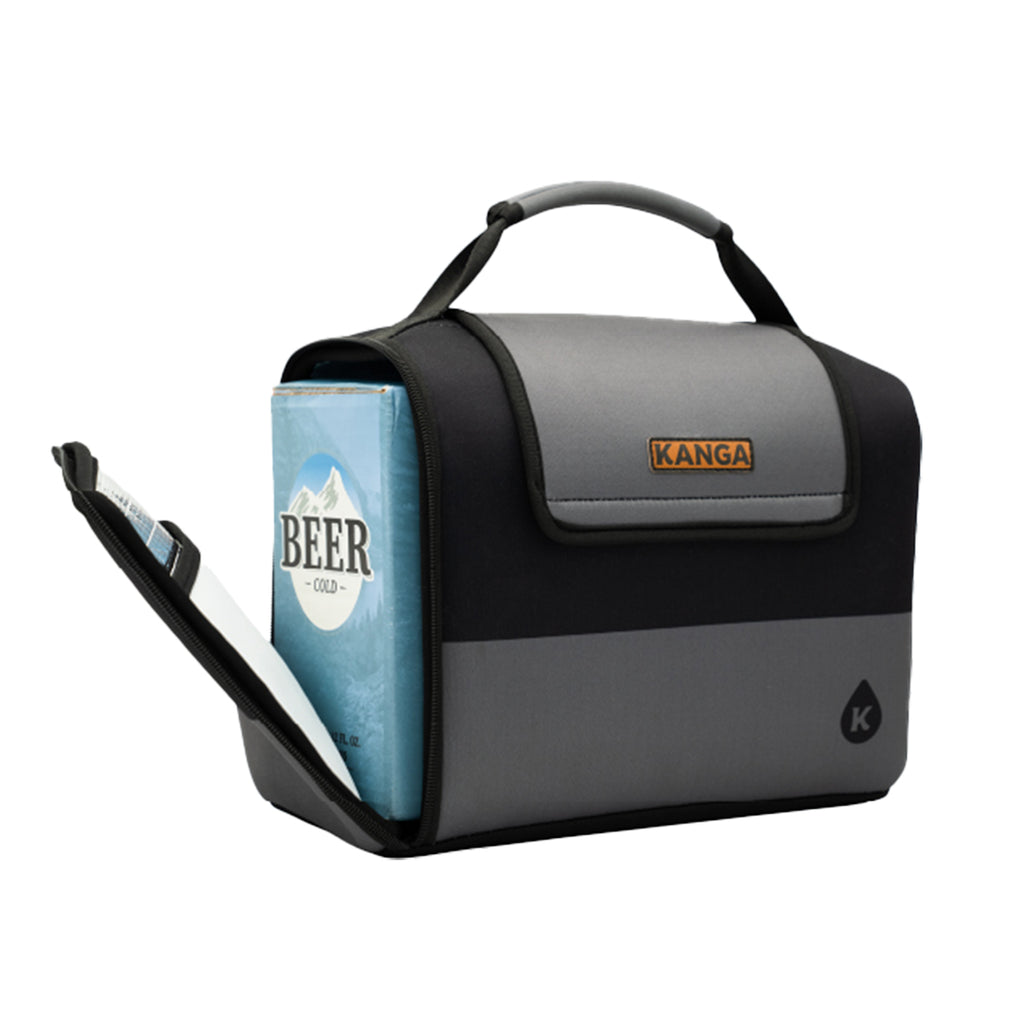 Kanga Kase Mate Iceless Cooler Bag, 12 Cans - Black with Gray - Open
