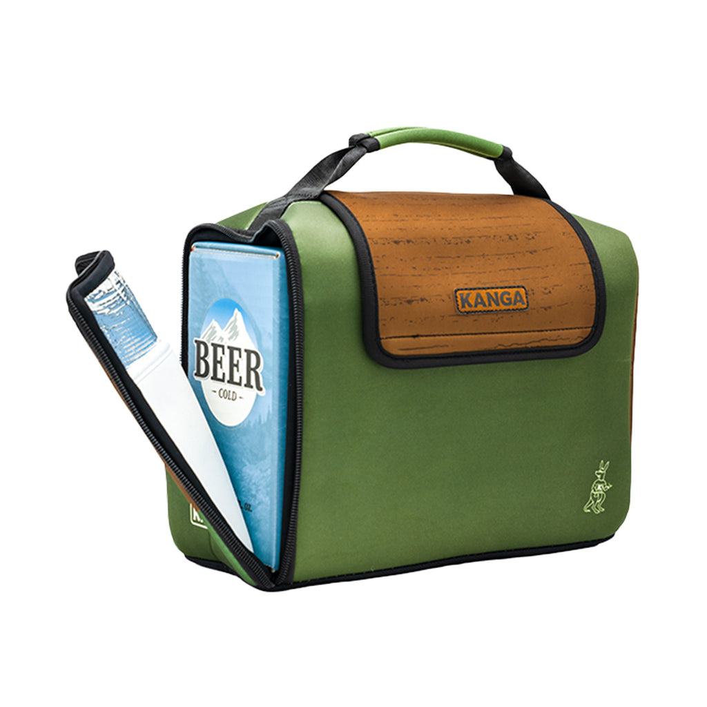 Kanga Kase Mate Iceless Cooler Bag, 12 Cans - Green - Open