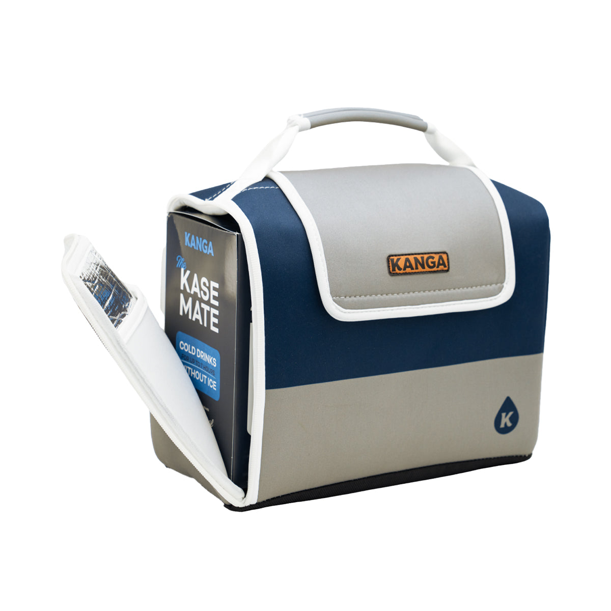 Kanga Kase Mate Iceless Cooler Bag, 12 Cans - Navy with Gray - Open