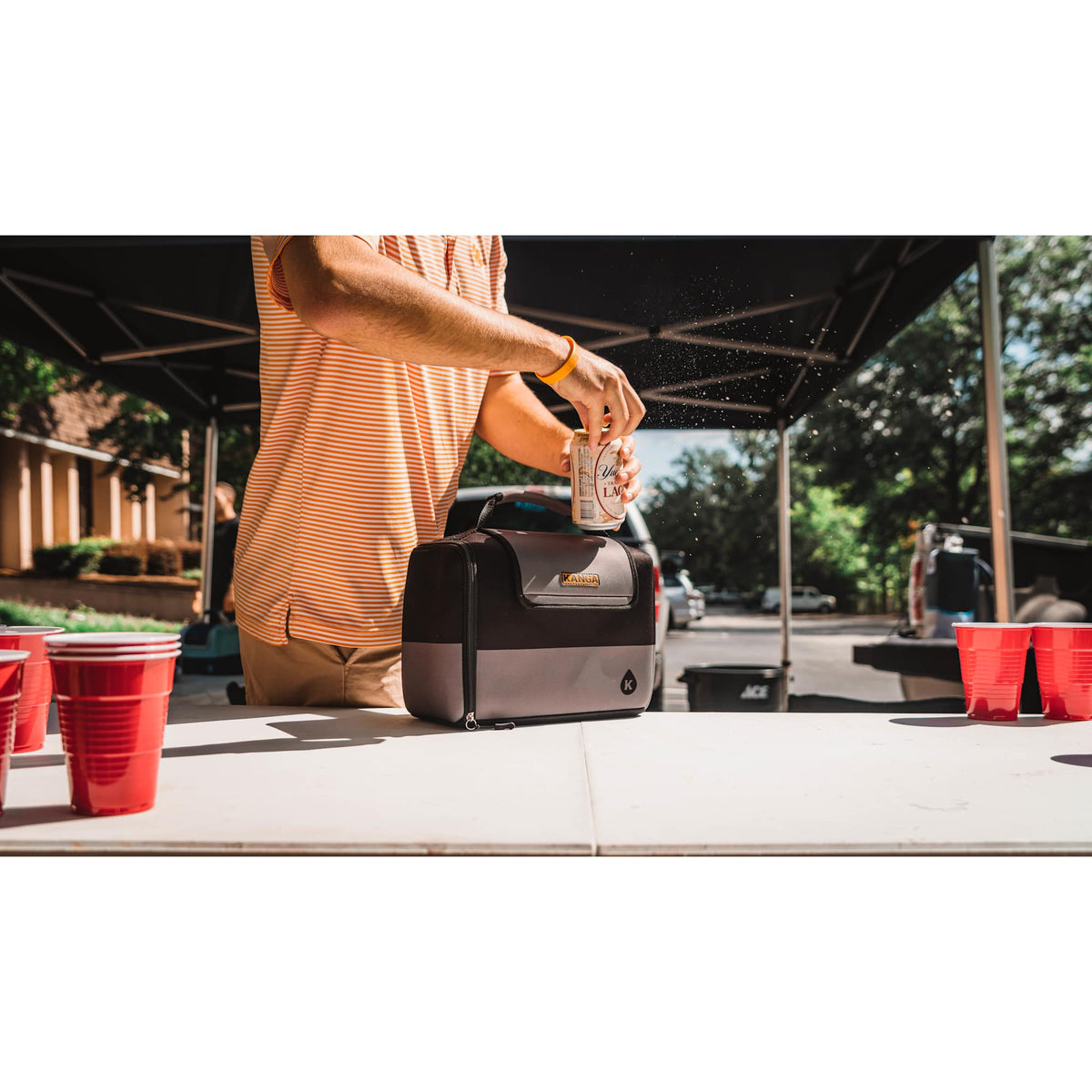 Kanga Kase Mate Iceless Cooler for 12-Packs Transfer - Black/Gray - Front Lifestyle 2