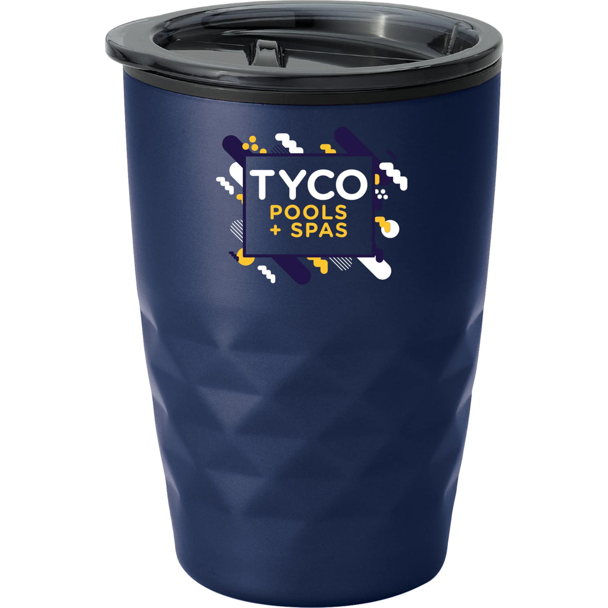 Kappa Insulated Tumbler with Slide Lid, 12 oz Full Color - Navy - Front