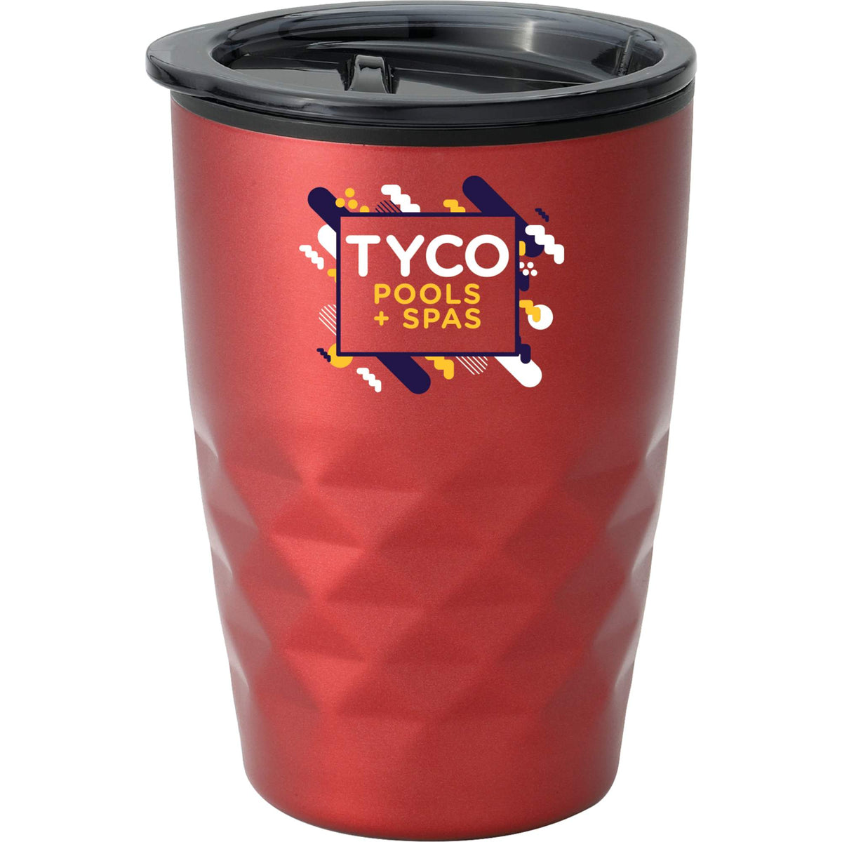 Kappa Insulated Tumbler with Slide Lid, 12 oz Full Color - Red - Front