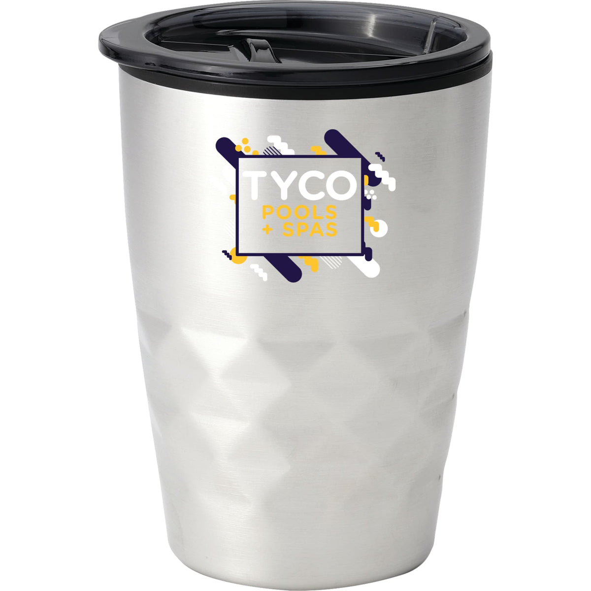 Kappa Insulated Tumbler with Slide Lid, 12 oz Full Color - Silver - Front