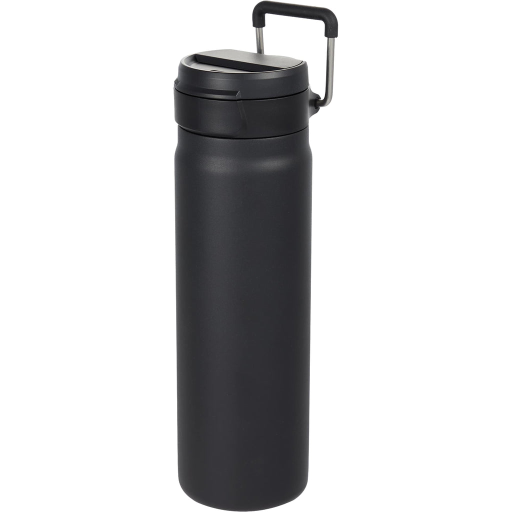 Kara Insulated Bottle with Swivel Lid in Recycled Steel, 24 oz Full Color - Black - Left Angle