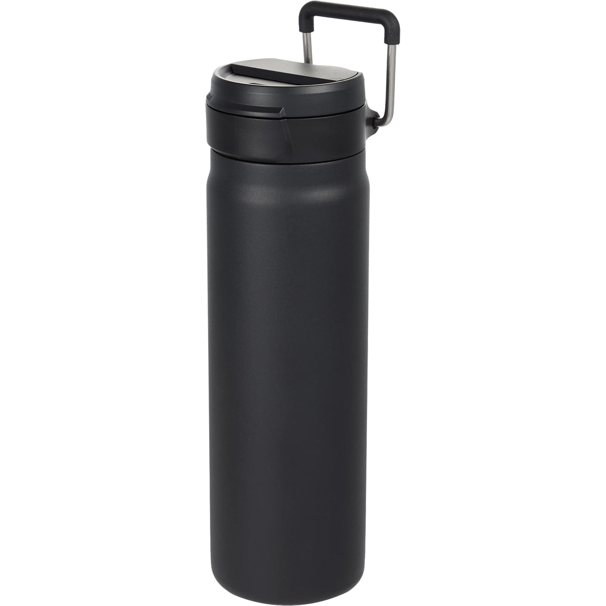 Kara Insulated Bottle with Swivel Lid in Recycled Steel, 24 oz Full Color - Black - Left Angle
