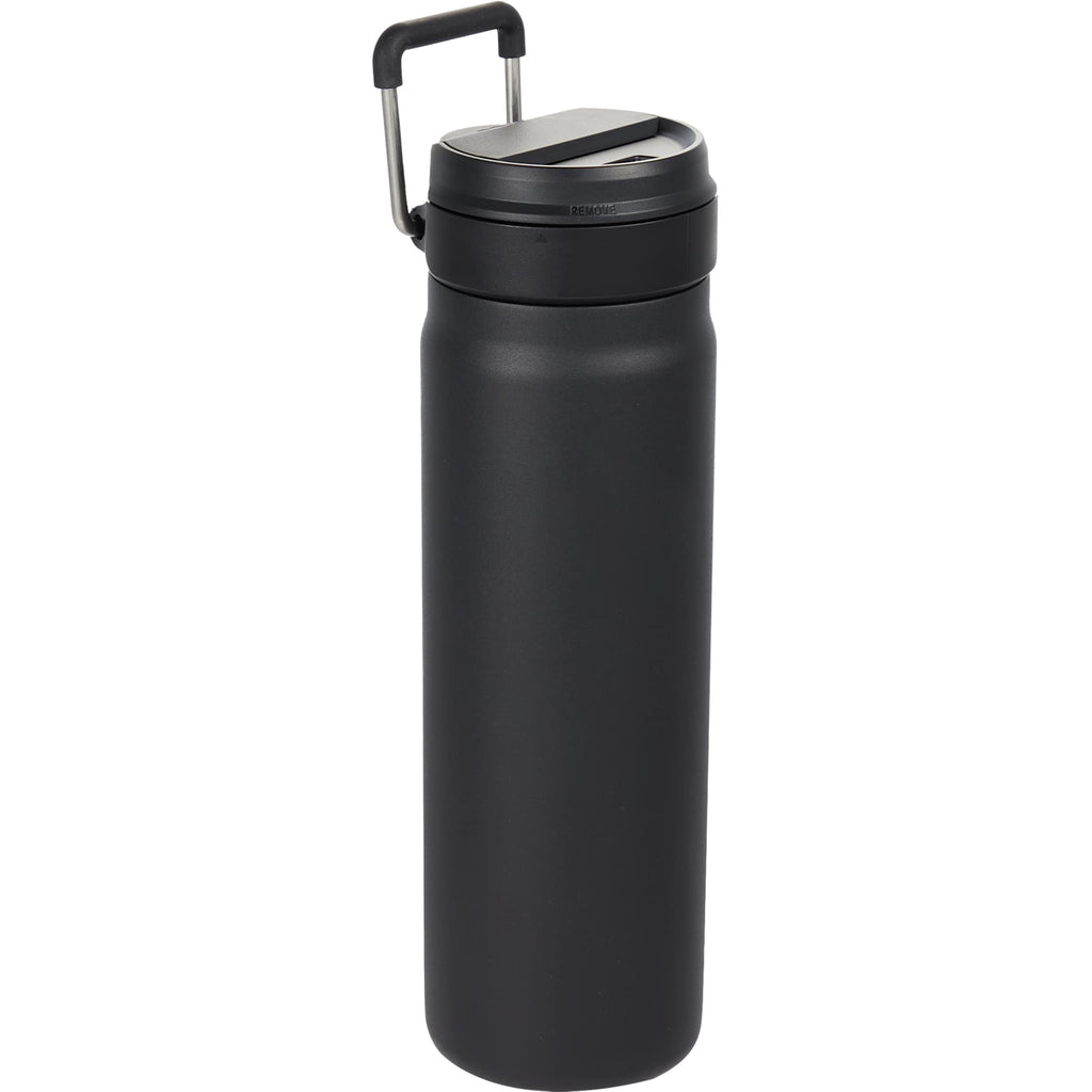 Kara Insulated Bottle with Swivel Lid in Recycled Steel, 24 oz Full Color - Black - Right Angle