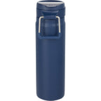 Kara Insulated Bottle with Swivel Lid in Recycled Steel, 24 oz Full Color - Navy - Back