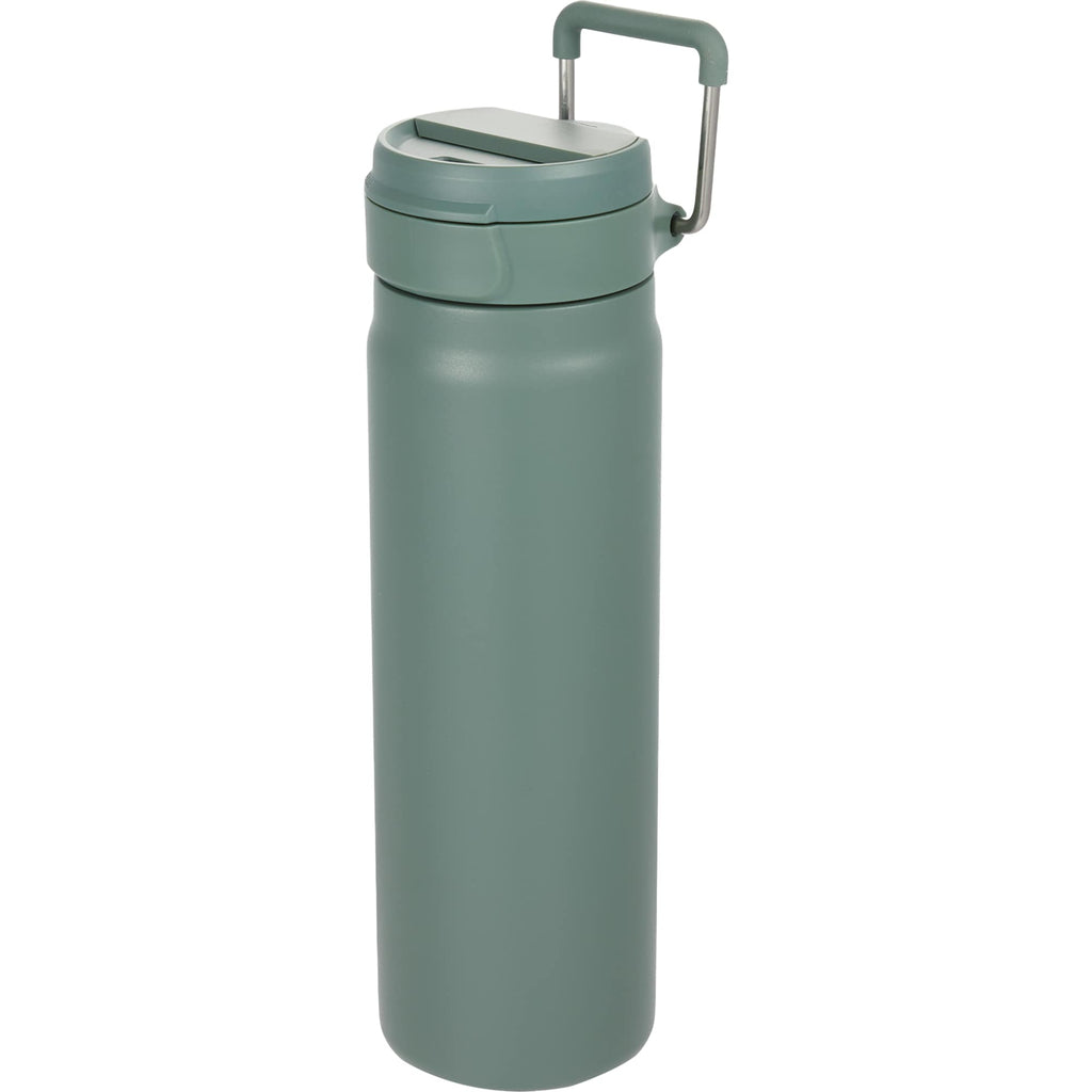 Kara Insulated Bottle with Swivel Lid in Recycled Steel, 24 oz Full Color - Sage - Left Angle