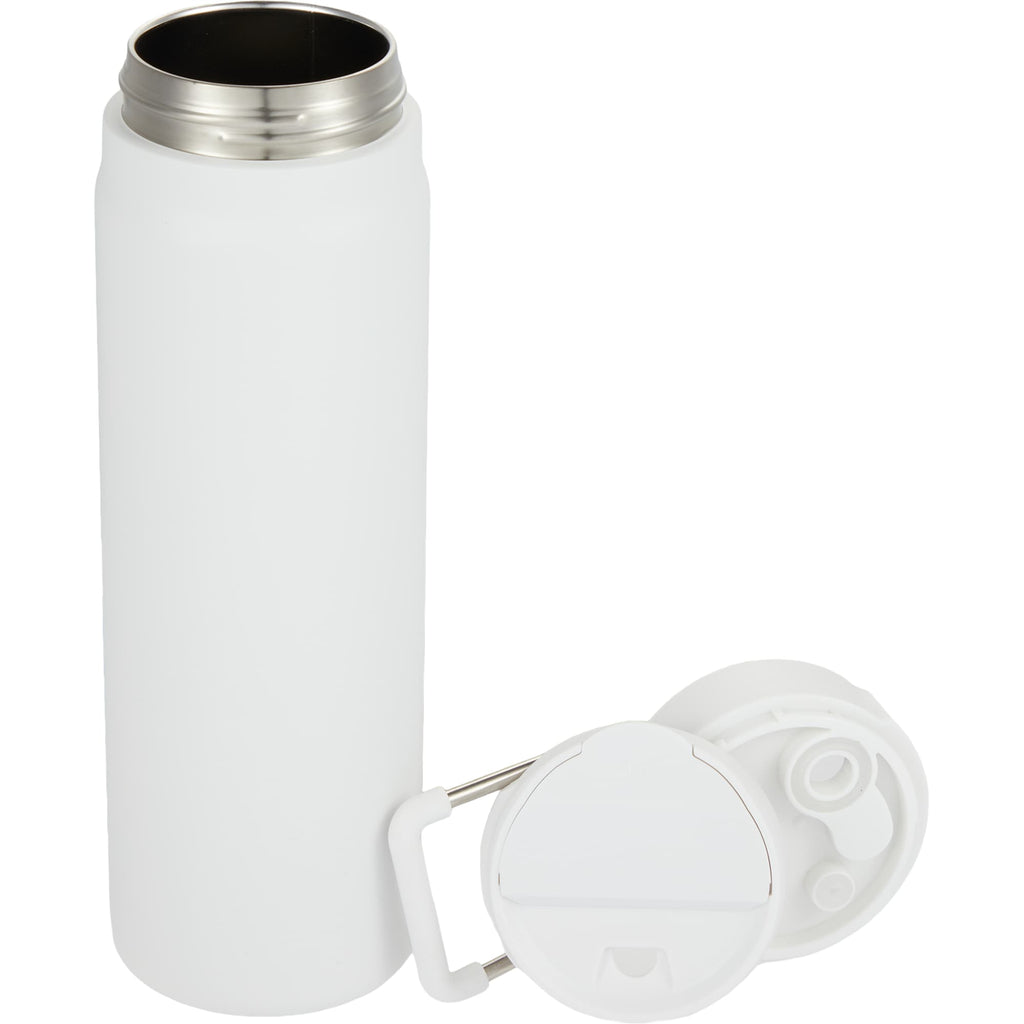Kara Insulated Bottle with Swivel Lid in Recycled Steel, 24 oz Full Color - White - Detail 2