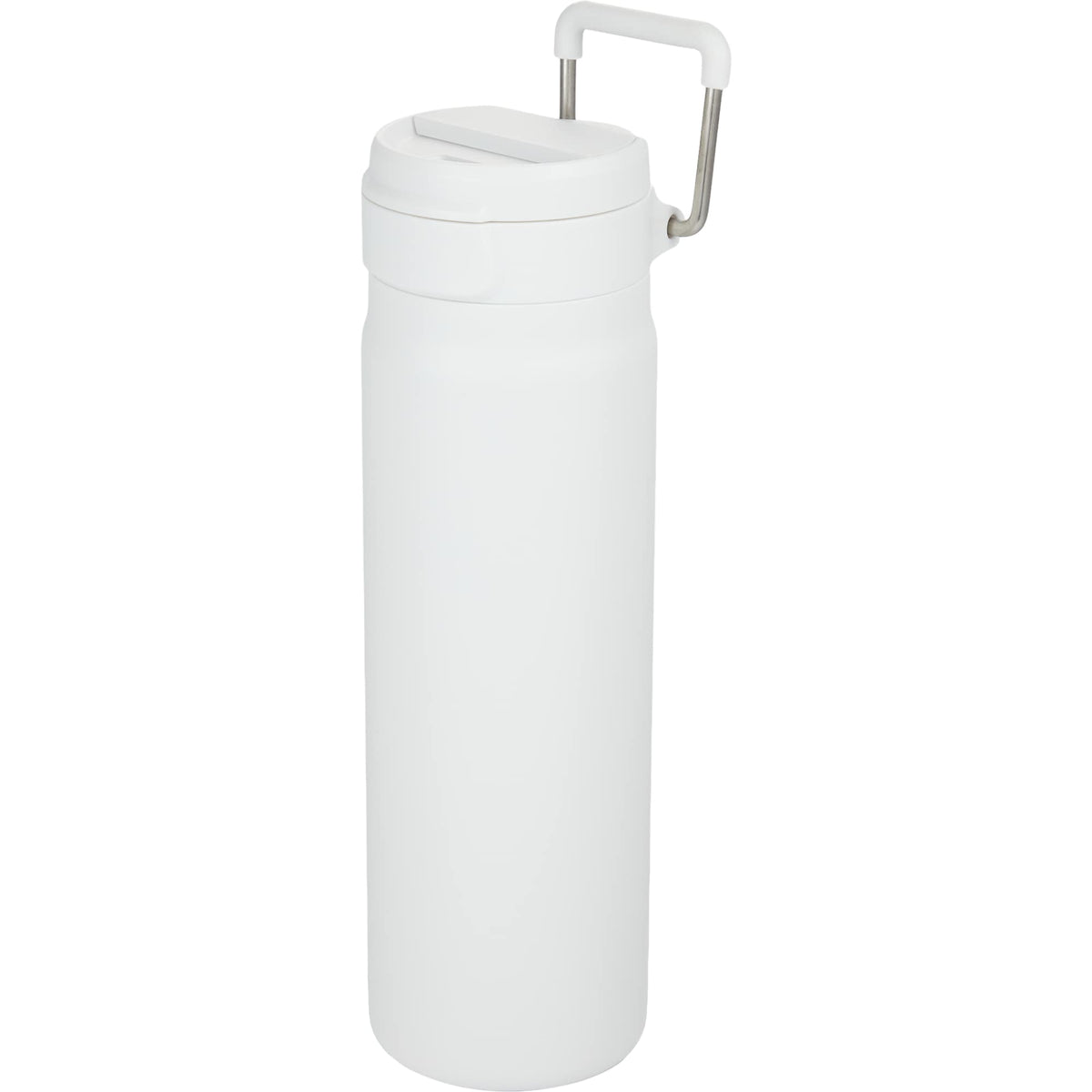 Kara Insulated Bottle with Swivel Lid in Recycled Steel, 24 oz Full Color - White - Left Angle