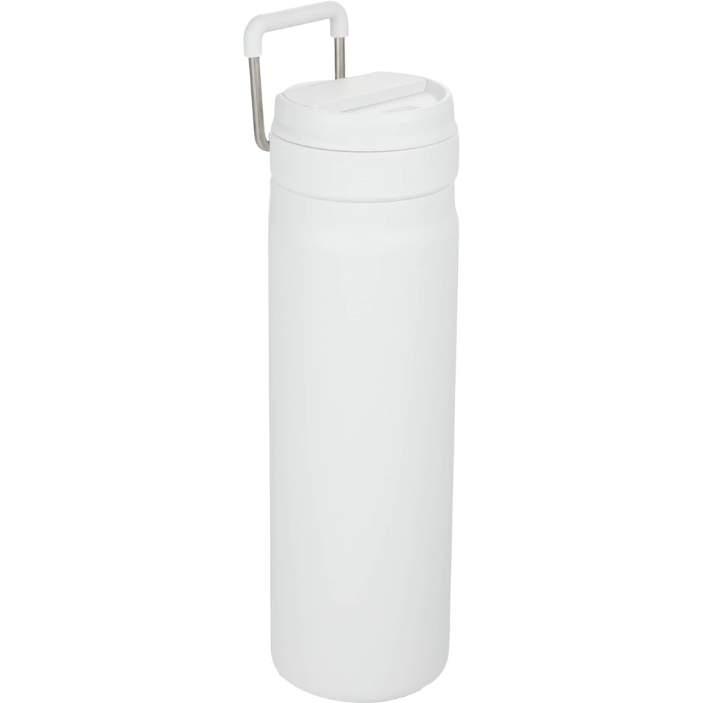 Kara Insulated Bottle with Swivel Lid in Recycled Steel, 24 oz Full Color - White - Right Angle
