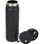 Kara Insulated Bottle with Swivel Lid in Recycled Steel, 24 oz Laser Engraving - Black - Detail 2
