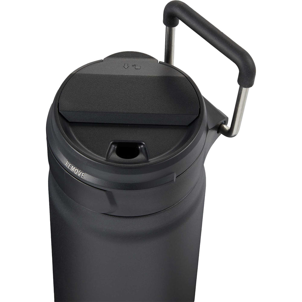 Kara Insulated Bottle with Swivel Lid in Recycled Steel, 24 oz Laser Engraving - Black - Detail 4