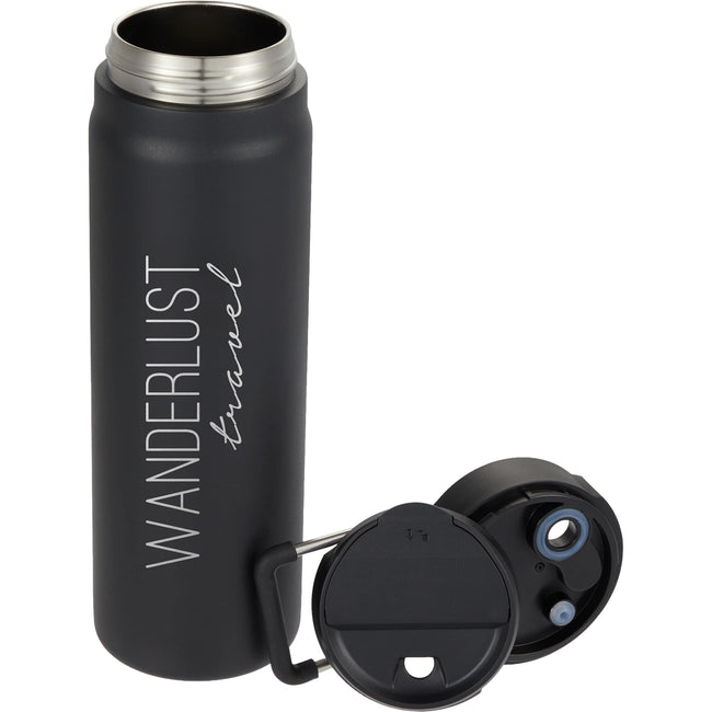 Kara Insulated Bottle with Swivel Lid in Recycled Steel, 24 oz Laser Engraving