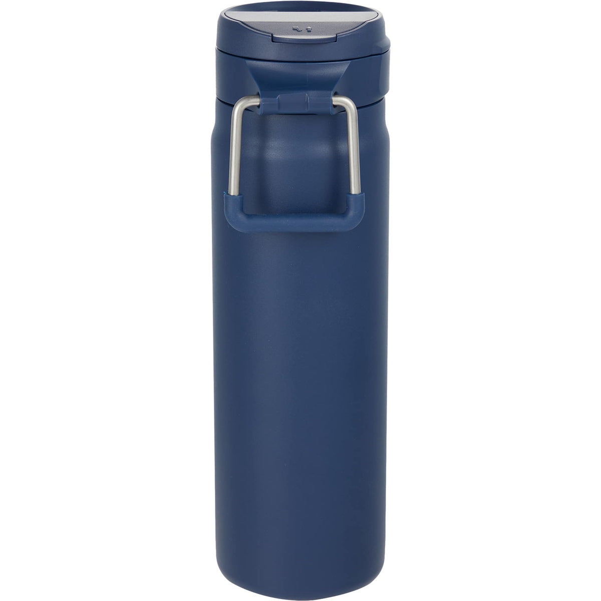 Kara Insulated Bottle with Swivel Lid in Recycled Steel, 24 oz Laser Engraving - Navy - Back