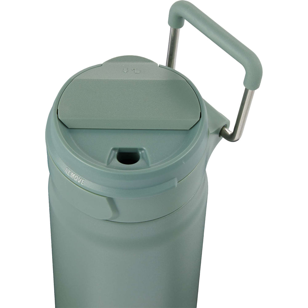 Kara Insulated Bottle with Swivel Lid in Recycled Steel, 24 oz Laser Engraving - Sage - Detail 4