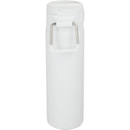 Kara Insulated Bottle with Swivel Lid in Recycled Steel, 24 oz Laser Engraving - White - Back