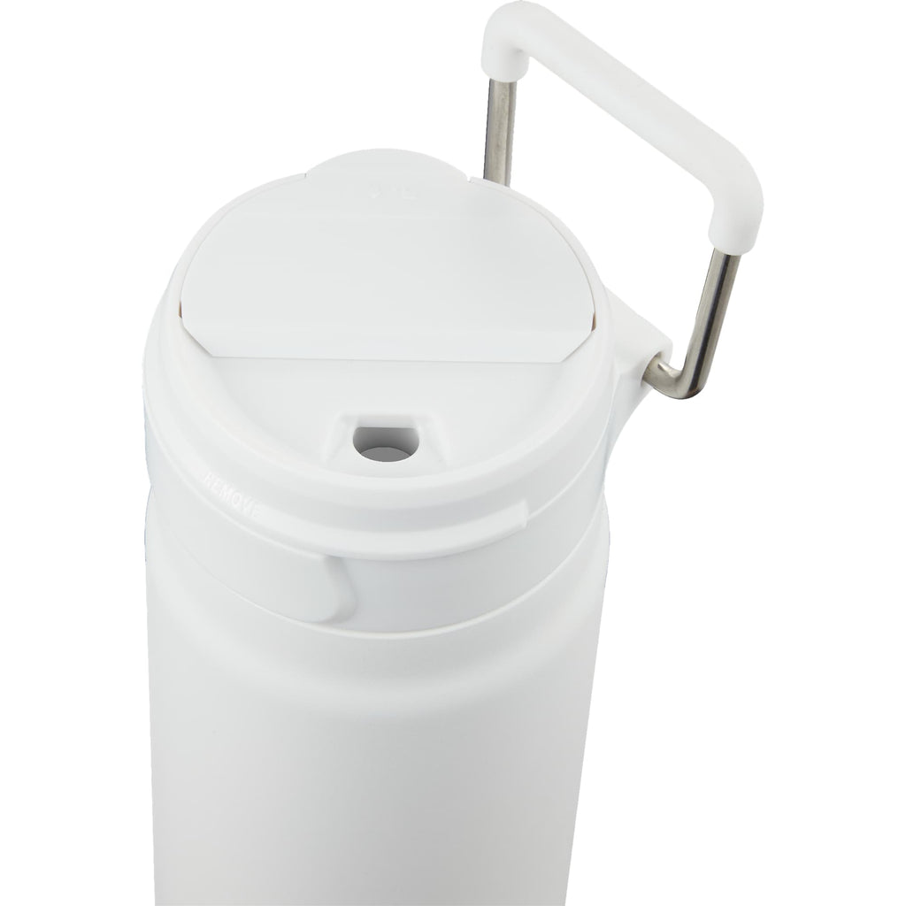 Kara Insulated Bottle with Swivel Lid in Recycled Steel, 24 oz Laser Engraving - White - Detail 4