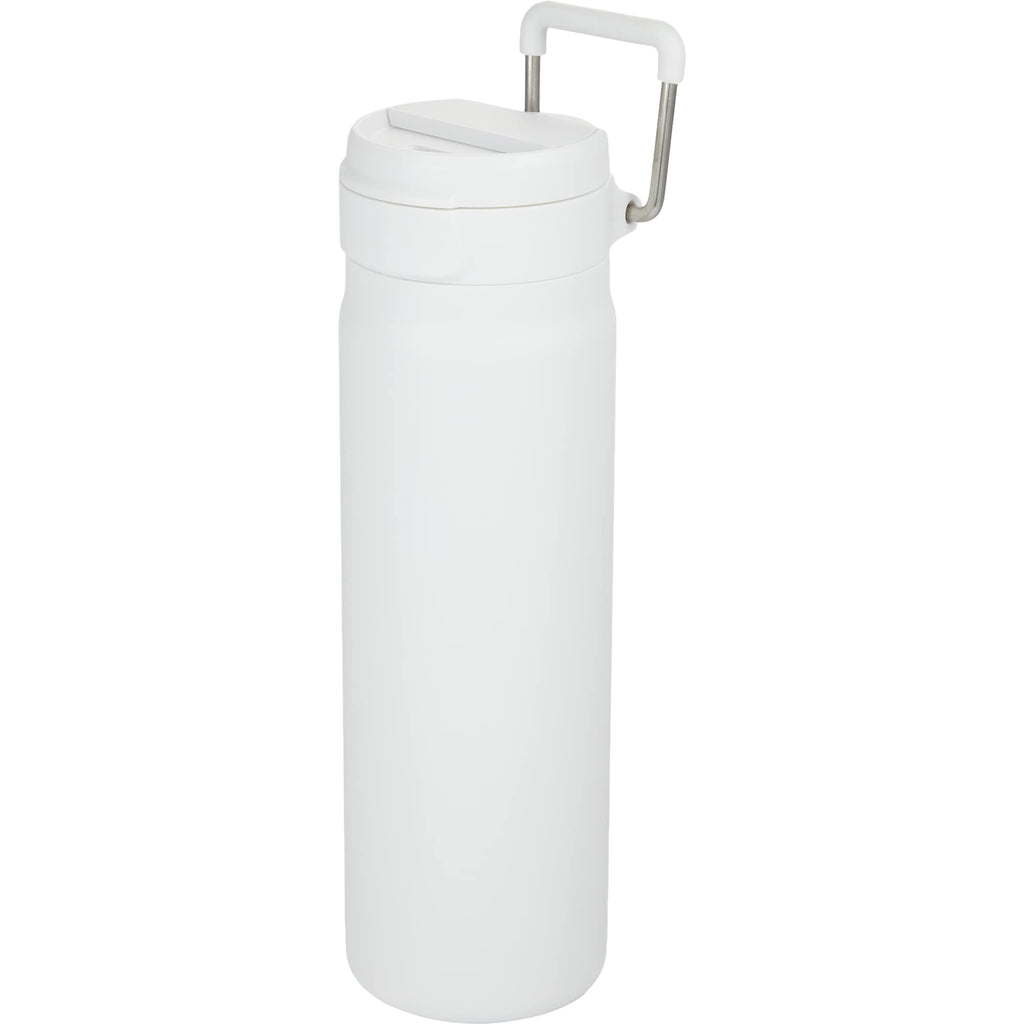 Kara Insulated Bottle with Swivel Lid in Recycled Steel, 24 oz Laser Engraving - White - Left Angle