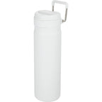 Kara Insulated Bottle with Swivel Lid in Recycled Steel, 24 oz Laser Engraving - White - Left Angle